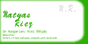 matyas riez business card